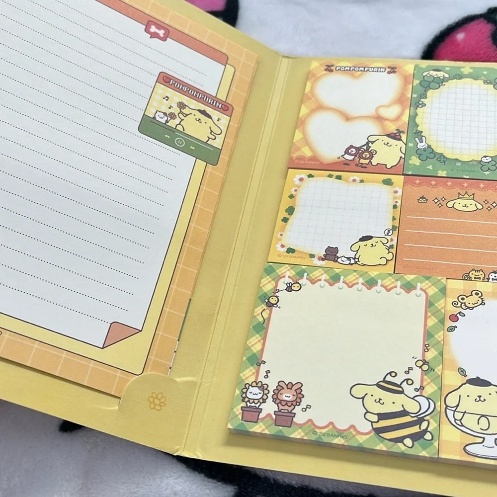 Pompompurin Memo Book-Style Set of Sticky Notes and Stationary Pages